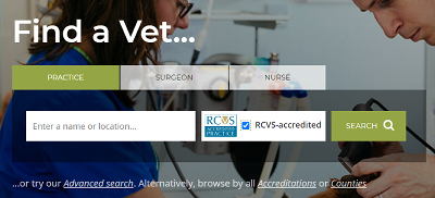 Image depicting a search box on Find a Vet